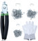 SPEEDWOX 362pcs Kit pinces à anneaux de porc pinces à anneaux de porc anneaux d’angle avec pinces à anneaux de porc droit Kit 360pcs 3/8 1/2 3/4 anneaux de porc avec pinces et gants pour animaux de