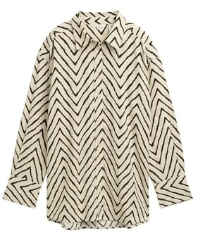 TOM TAILOR Damen Oversize Bluse mit Leinenanteil