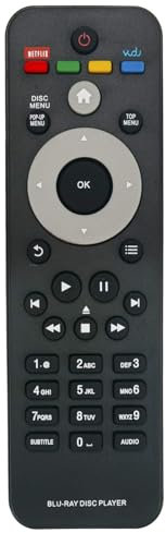 Replacement Remote Control fit for Philips Blu-ray Disc DVD Player DS3110 BDP2100 BDP2180 BDP3400 BDP3480 BDP3300 BDP3305 BDP3310 BDP3380 BDP2980 BDP2900 BDP2930 BDP3382 BDP3390 BDP2100K