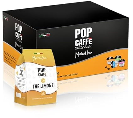 48 Capsule Tè LIMONE MOKA-UNO POP CAFFE' per Macchine Illy Uno System Moka Uno *