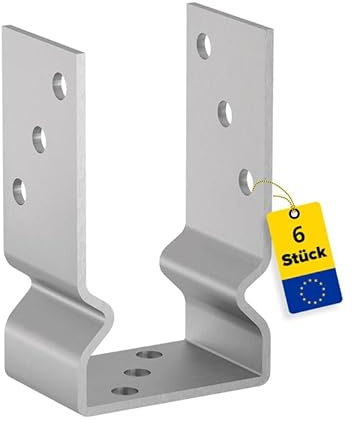 U Pfostenträger aufschrauben 6er Set Pfostenanker 100x100 Aufschraubhülse | Pfostenanker - Pfostenhalter - Pfostenschuhe - Stützenfuß - Zaunpfosten - Pfostenträger Pfosten Pfostenträger Aufschrauben