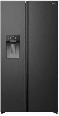 Hisense RS5P528STFC Side-by-Side mit Eis-, Crushed-und Wasserspender/ 528L/ Wassertank/ConnectLife/SuperCool/Big Box/Flat Duct/XXL Türfach/BxHxT: 91,1×178,6×61,5cm/ Schwarz [Energieklasse C]