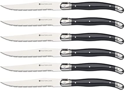 MasterClass Steak Knive Set of 6, Stainless Steel, 1.2 x 1.6 x 23 cm ( 0.5 x 0.6 x 9), Silver