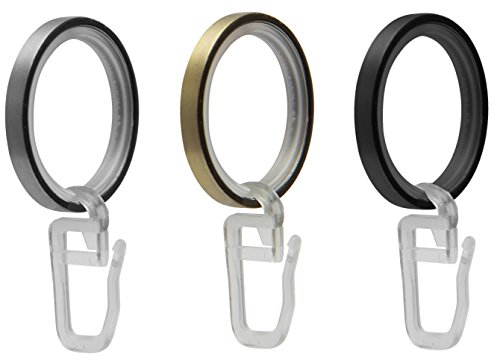 Garduna 100 FLACHRINGE | Messing-antik | Set à 100 Stück | Metall - mit Gleiteinlage | für Ø16 & Ø20mm Gardinenstangen