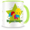 Samunshi® Kindertasse mit Namen Tasse Baby Raupe Personalisierte Tasse mit Namen Kinder Kinderbecher mit Namen Kindergarten grün 300ml