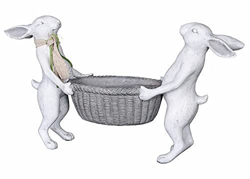 unbekannt Hasen Schale Tierfigur Kaninchen Hasenfigur Dekoschale Obstschale Konfektschale Polystein cw175 Palazzo Exklusiv