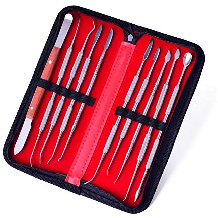 Juego de 10 herramientas de tallado de cera para laboratorio dental, para esculpir arcilla, cerámica, herramienta de escultura de dentista quirúrgica