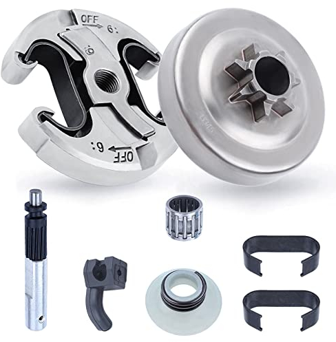 Adefol Kit .325'' Pignone 7-Denti per Husqvarna 340 345 445 450 Motosega, Ruota Catena + Frizione + Cuscinetto + Pompa Olio + Ingranaggio a Vite Ricambio Accessorio