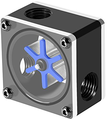 3-Wege-Durchflussanzeige für die Wasserkühlung, Wasserdurchflusssensor 6 Laufrad 3-Wege-Durchflussmesser für PC-Wasserkühlungssystem
