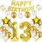 Luftballon 13. Geburtstag Deko Junge Gold - Folienballon Happy Birthday 13th Dekoration für Mädchen (13 Jahre)