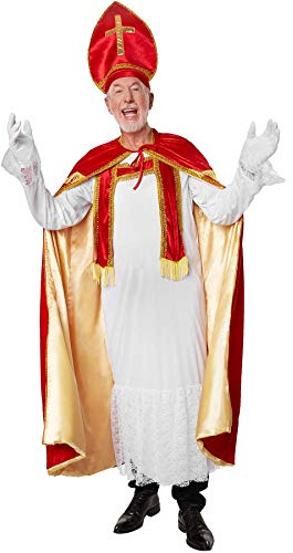 dressforfun 900840 St. Nikolaus Kostüm, heiliger Bischof Weihnachts Kostüm Set, inkl. Umhang, Kopfbedeckung und Handschuhe - diverse Größen - (S | Nr. 303453)