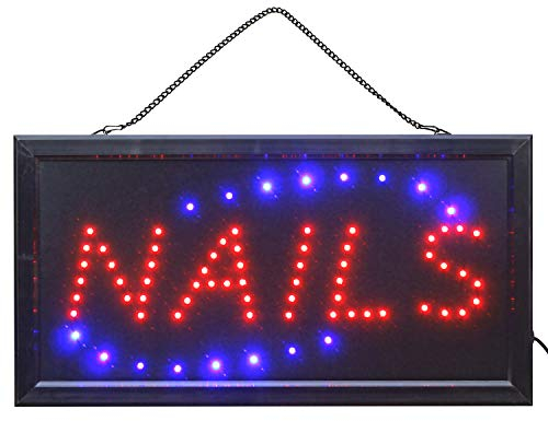 LED-Fashion LED-Schild Nagelstudio Kosmetikstudio Nails 48 cm x 25 cm Kunststoff Zeitgenössisch