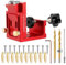 Pocket Hole Jig Tool Kit for Carpentry, Pocket Hole Drill Guide Jig Set for 15° Angled Holes, Portable Wood Pocket Hole Screw Clamp System for Woodworking (Red)