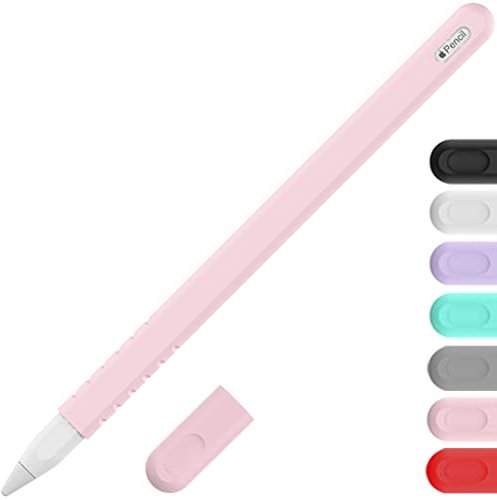 YINVA Sleeve Cover Compatible with Apple Pencil 2nd Generation, Grip Case Accessories Compatible with Apple Pen 2 Gen with Nib Cap (Pink)