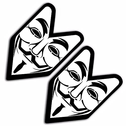20cm! 2Stück! Hochwertiger Kühlschrank-Auto-Aufkleber-Sticker Decal UV&Waschanlagenfest Anonymous MASK Bke055 Kinder-Zimmer-Schrank-Deko