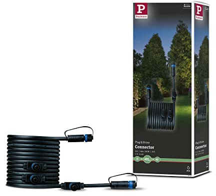 Paulmann 94596 Plug & Shine Außenleuchte Kabel 5m 4 Ausgänge IP68 Schwarz max. 150 Watt Schwarz Gartenbeleuchtung System Kunststoff