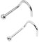 Body CAC 2PCS-20g(0.8mm) Classical Nose Screw Stud Hook Corkscrew Nostril Rings Piercing Jewellery for Women,Medical Implant Grade Hypoallergenic Surgical Steel Plain Ball and Jeweled Top