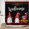 Bovlleetd 152x183cm Wichtel Duschvorhang Frohe Weihnachten Badezimmer Dekor Vorhang Rot Schwarz Büffel Schneit Duschvorhänge Wasserdichter Wannenvorhang für Badezimmerdekoration