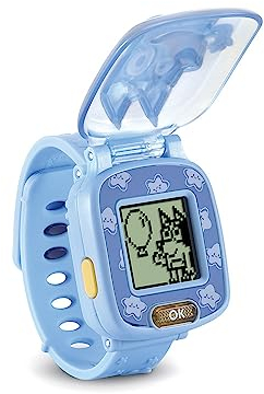 VTech - Bluey, La Montre-Jeu Interactive, Montre Enfant à Clapet avec Écran Animé, Bracelet Souple, 8 Cadrans, 4 Jeux Éducatifs, Cadeau Enfant de 3 Ans à 7 Ans - Contenu en Français