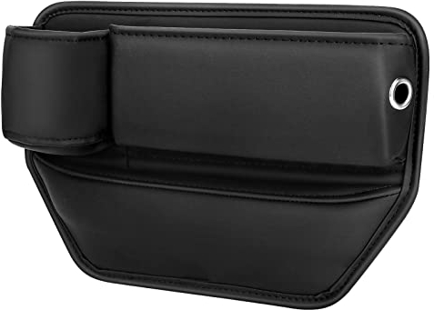 ELIAUK Aufbewahrungsbox für Autositze, Autositz Gap Aufbewahrungsbox Cup Holder, Universal Autositz Seitentaschen Organizer mit Loch für USB-Kabel, PU Auto Seitentaschen Organizer (Fahrersitz)