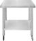 Tavolo da cucina in acciaio inox per la preparazione dei cibi con 4 ruote piroettanti con 2 freni e 4 piedini adattabili Ripiano inferiore regolabile 3 posizioni Portata 160 kg 76cm x 45cm x 86cm