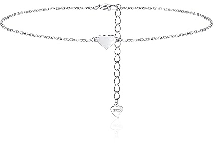 Zolkamery Fußkettchen für Damen Silber 925, 22+5cm Flexibel Verstellbar Silber Fußkette, Sommer Barfuß Strand Fußkettchen Armband, Wasserfest Doppelringe Fußbändchen Knöchel-Kette, Stilvoll Fußspange