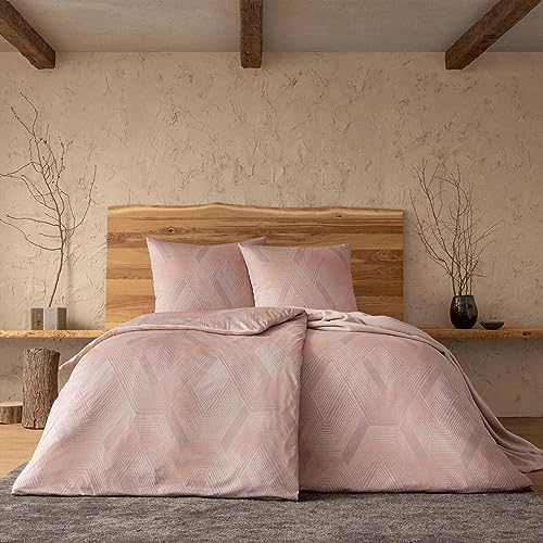 ESTELLA Mako Interlock Jersey Bettwäsche Quinn Altrosa 1 Bettbezug 135 x 200 cm + 1 Kissenbezug 80 x 80 cm
