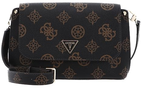 GUESS Meridian Flap Crossbody Bag Mocha Logo