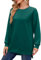 Florboom Tshirt Damen Oversize Elegant Tuniken Langarm Bluse Einfarbig Langarmshirt, Grün M