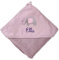 upstitch studio Kapuzenhandtuch für Baby (75x75cm) mit Namen personalisiert in Mauve/Lila für Mädchen aus 100% Baumwolle, Babyhandtuch