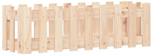 vidaXL Hochbeet, Pflanzkasten mit Lattenzaun-Design, Frühbeet Pflanzbeet für Garten Terrasse, Gemüsebeet Blumenkasten, 100x30x30 cm Massivholz Kiefer