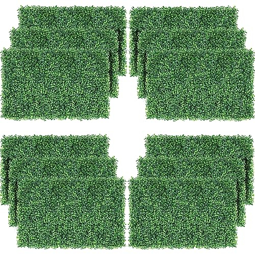 Yaheetech 12 Stück Künstliche Efeu Garten Sichtschutz, 60 x 40 cm Künstliche Pflanzenwand mit Schattennetz, Künstliche Hecke Efeu Sichtschutz UV Schutz für Balkon Gartenhecken
