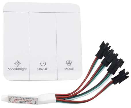 Vrabocry WS2811 LED Pixel Streifen Controller für laufendes Wasser fließendes Pferderennen Streifen Licht DC12-24 RF Knopf Controller (1To4 Steuerung)