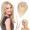 Elailite Hair Topper Echthaar, Toupet Damen, Clip in Haarteil, Haartopper Basis 10x12cm, 45cm #18P613 Honigblond/Hellblond