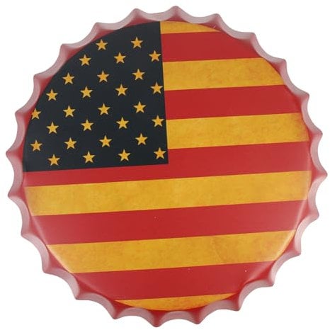 PRETYZOOM Beer Cap Pendant Vintage Wall Picture Decorative Hanging Ornament for Living Ornaments Beer Caps Design Wall Picture