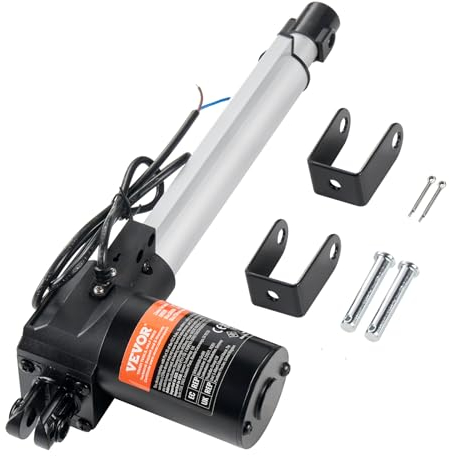 VEVOR 6000N Linear Actuator DC 12V Linearantrieb IP44 Elektrischer Linearmotor 200mm Hublänge Geräuschpegel ≤ 50dB Elektrische Türöffner 5 mm/s Fahrgeschwindigkeit Lineartechnik Verstellantrieb