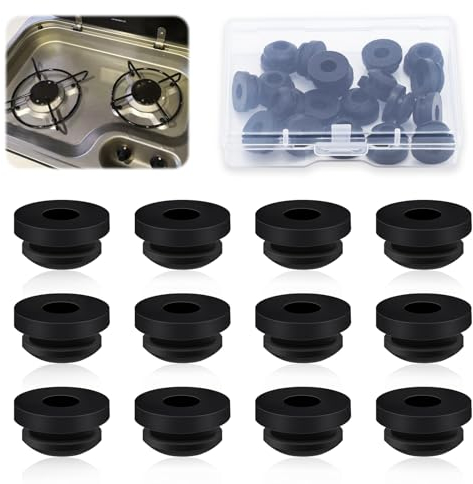 QINGHEC 20 Stück Topfträgergummis Gasherd Wohnmobil Gummifüße Rostgummifüe Gummifüsse Gasherd mit Box, Gummistopfen Gasherd Wohnmobil Gummitülle Kompatibel mit 5mm Stäben von Dometic,Smev,Thetford