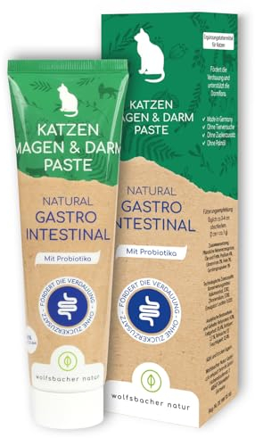 Natürliche Magen-Darm Paste für Katzen - Katzensnack mit Probiotika und Ulmenrinde - Unterstützt Verdauung und Darmflora, Gastro Intestinal Paste