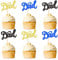 Blumomon 24 Pcs Happy Father's Day Cupcake Toppers Gold Glitter Best Dad Cupcake Decoration Picks Fathers Day Party Cake Decoration Supplies