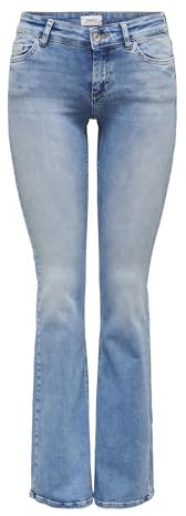 ONLY Damen Onlblush Lw Flared DNM Rea1099 Noos Only Female Flared Fit Jeans Onlblush Niedrige Taille Flared Jeans