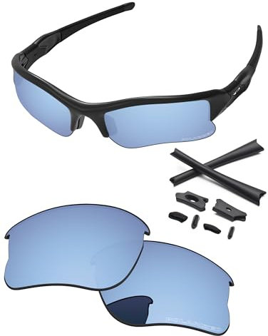 PapaViva Verres de rechange pour lunettes de soleil Oakley Flak Jacket XLJ OO9009 63 mm, bleu saphir, Flak Jacket XLJ