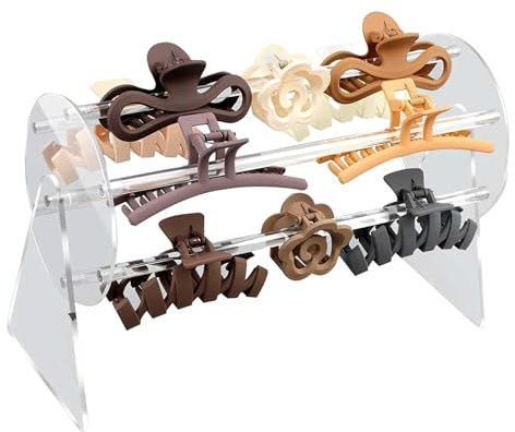 Aohcae Organizer Klauenclip, 360 Grad Haarspangen Aufbewahrung Acryl Haarklammer Aufbewahrung Damen Haarspangen Organizer