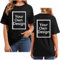 Black Customised T Shirt Women Personalised Tshirts Short Sleeve Tops Make Your Own T Shirt Funny Tee Shirts Casual Summer Tops Customisable Front and Back Custom Streetwear