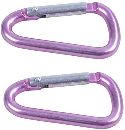 BOLAXHCA 2 moschettoni con chiusura a molla in lega di alluminio rosa