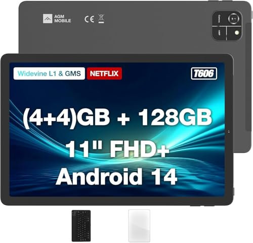AGM PAD T1 Tablet | 11 FHD Touch Display | Unisoc T606 | 4GB RAM | 128GB ROM | 4G LTE | Android 14 | grau