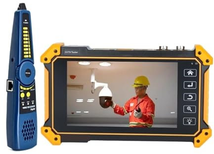 KOULEER CCTV-Tester, CCTV-Monitortester, Professioneller Tester IPC-52RC Plus CCTV-Tester 5 Zoll 6 In 1 Full 8MP IP CVI TVI AHD SDI Analog Mit Cable Tracer 4k Eingang PoE-Netzwerktools
