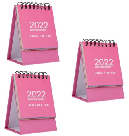 Lurrose 3stücke Kreativer Desktop Kalender Tragbarer Tischkalender Im Eleganten Design Für Büro Und Zuhause Mini-notizbuch Für Notizen Und Termine Für Planung