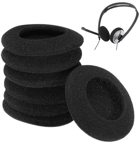 6 Stück Kopfhörer Ohrpolster,5cm Earpads,Ohrpolster Kopfhörer,Ersatz Ohrpolster Schaum Ohrkissen,Fur Ersatz Earpads Audio Kopfhorer (Black)