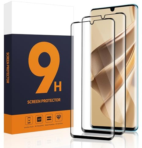 Carantee 2 Stück für Panzerglas für Huawei P30 Pro Schutzfolie, 3D Schwarzer Rand Ultraklarem Folie für Huawei P30 Pro Schutzglas, Anti-Blasen Extremer Kratzschutz Huawei P30 Pro Displayschutzfolie