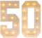 LED Light Up Zahlen, Geburtstag Party Dekoration, Leuchtzahlen für Geburtstagsdekorationen - Batteriebetrieben - 100cm - Warmes Licht - für Geburtstagsfeiern und Jahrestage (50)